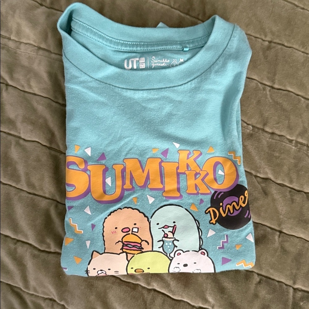 UNIQLO x SUMIKKOGURASHI T Shirt Cute Print. 7-8y